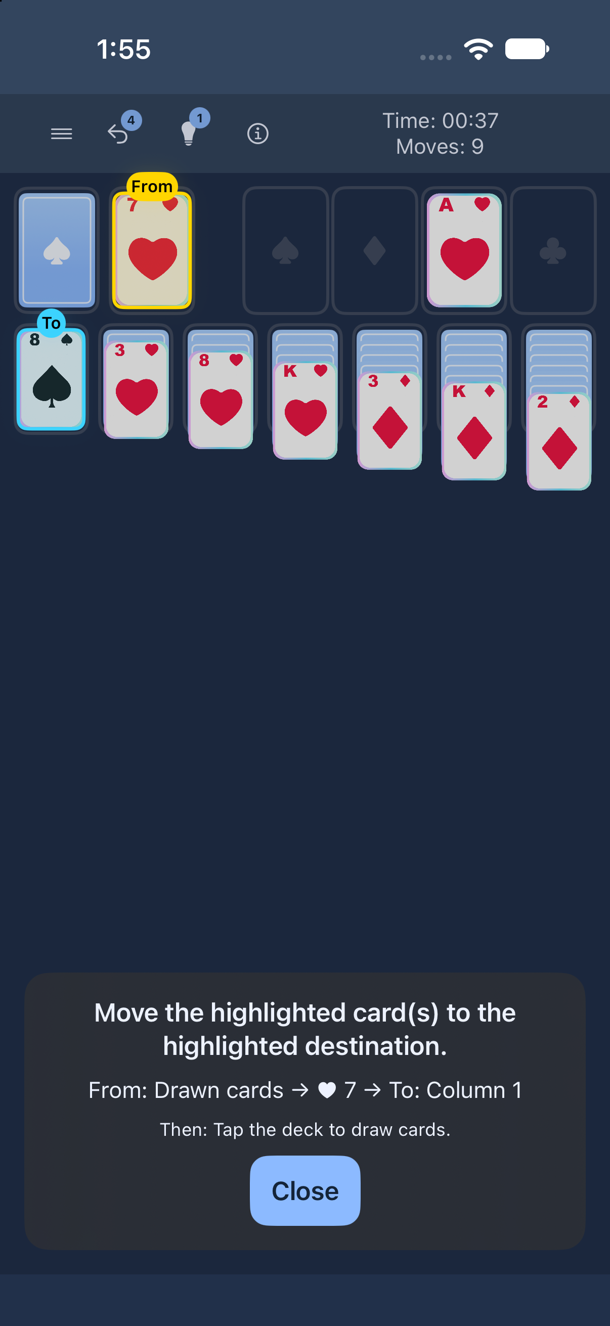 Hints & Undo